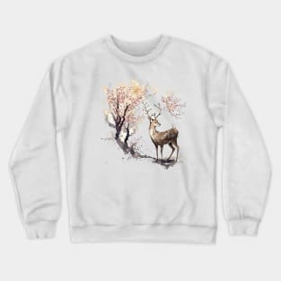 Sakura Serenity: A Majestic Nara Deer Crewneck Sweatshirt